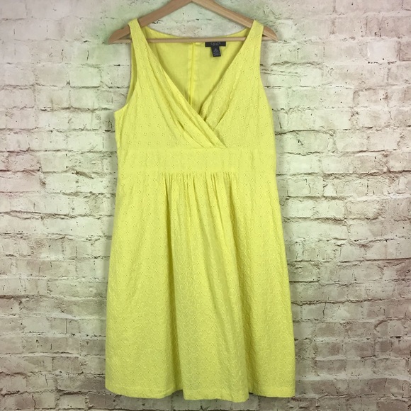 Chaps Dresses & Skirts - Chaps Empire Waist Eyelet Dress Size 14 Yellow